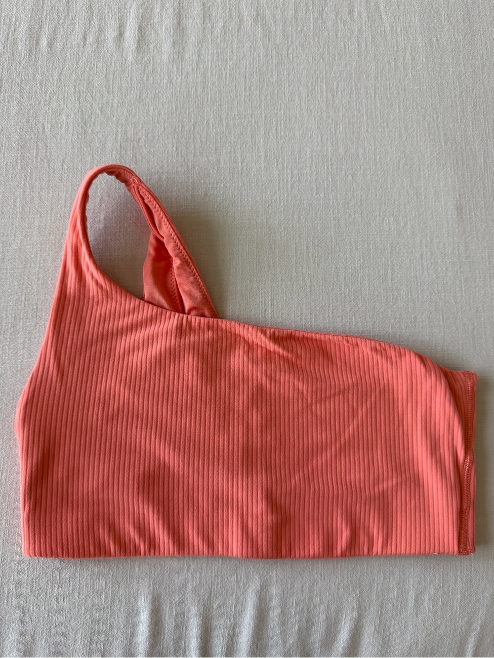 Lululemon One-Shoulder Ribbed Sports Bra Coral